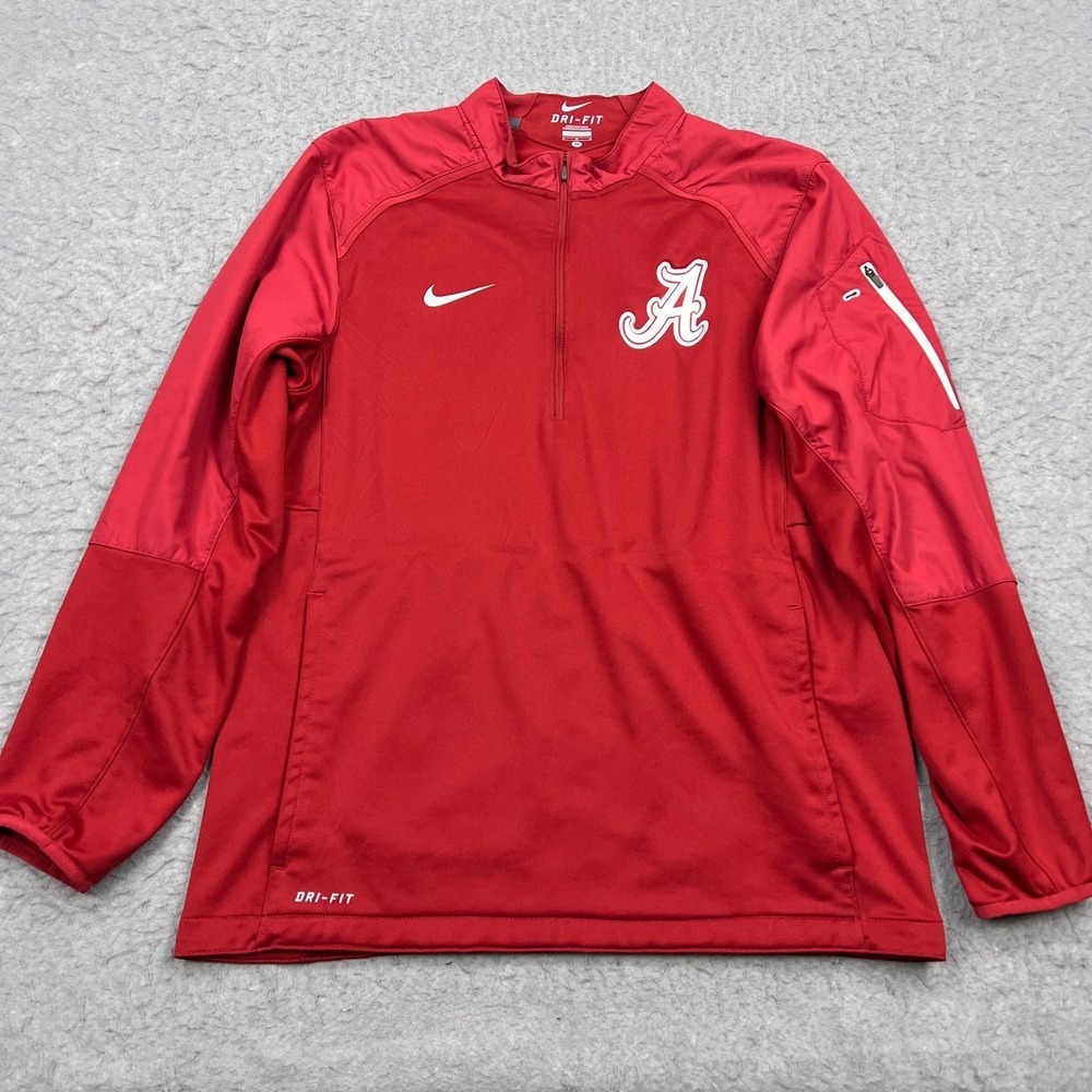 NikeAlabama Crimson Tide 1/4 Zip Pullover Men's Medium Red Dri-FIT NCAA Jacket